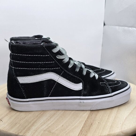 Womens Size 8 - Vans Sk8-Hi W7 Black White Canvas High Top Skate Shoes 500714 - Picture 3 of 9